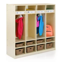 Guidecraft 4-Section Locker - Birch Plywood* Classroom Furniture