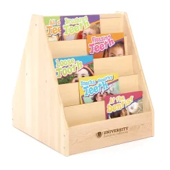 Guidecraft 5-Shelf Book Display - Solid Maple - 28"* Classroom Furniture