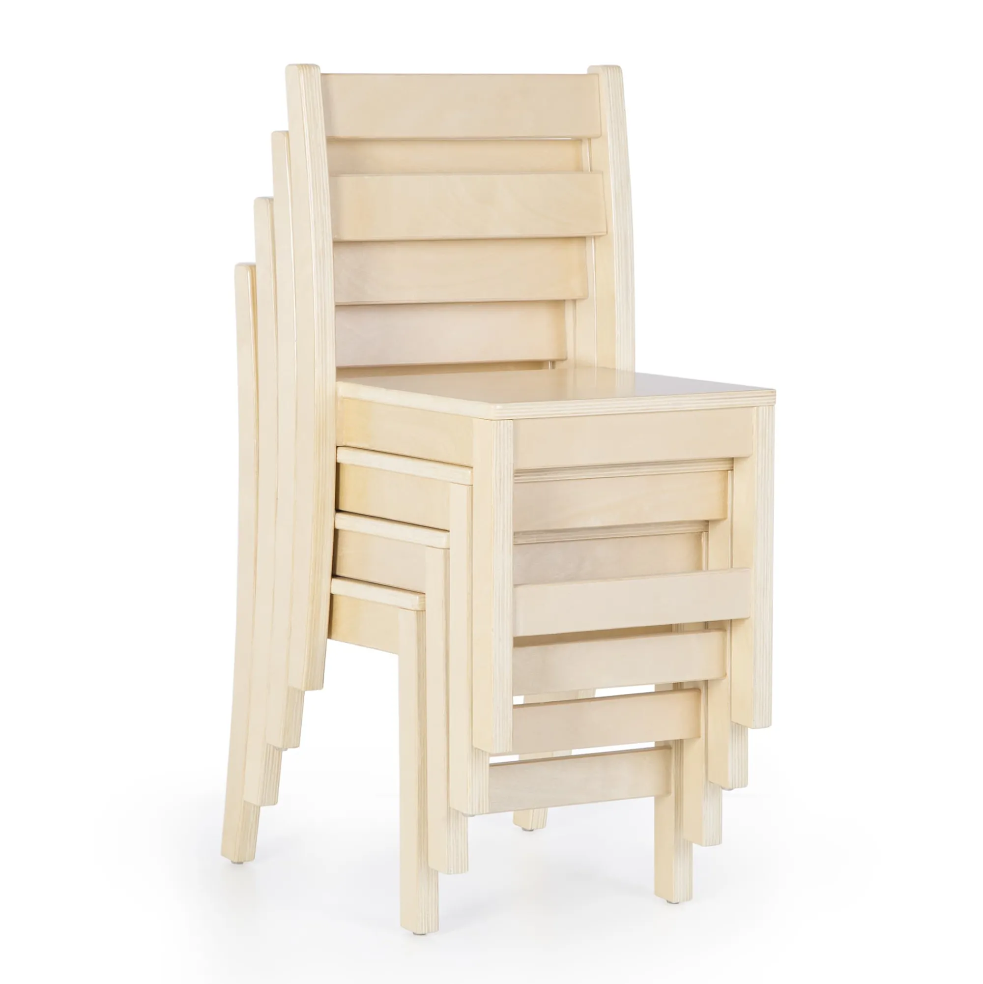 Guidecraft Stacking Wood Chair 36cm (14") - Set of 4* Classroom Furniture