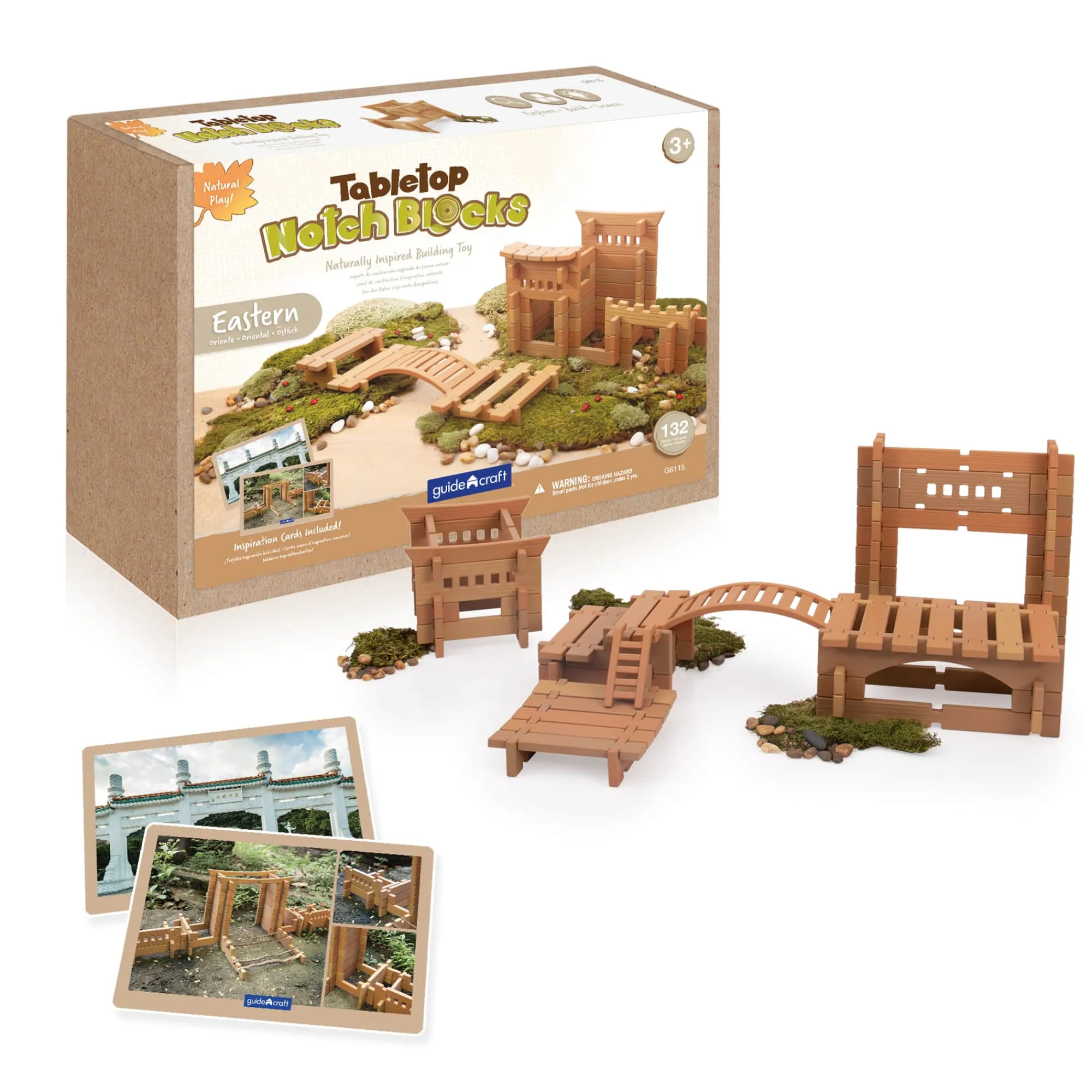 Guidecraft Tabletop Notch Blocks - Eastern* Nature-Inspired Toys|Building Toys