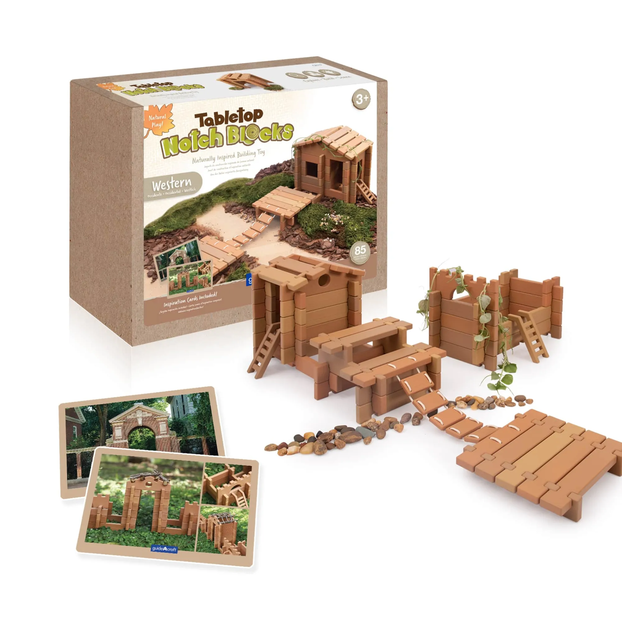 Guidecraft Tabletop Notch Blocks - Western* Nature-Inspired Toys|Building Toys