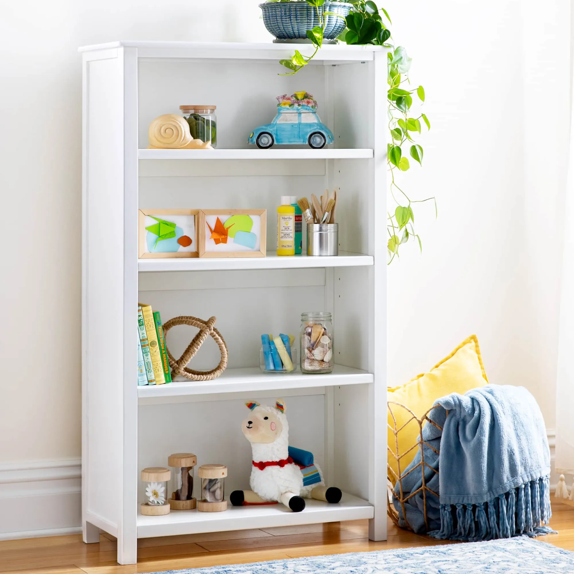 Guidecraft Taiga 4-Shelf Bookcase - 54"*Kids Toy Storage Organization|Kids' Book Storage And Display