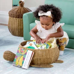 Guidecraft Turtle Washable Wicker Floor Basket* Classroom Furniture