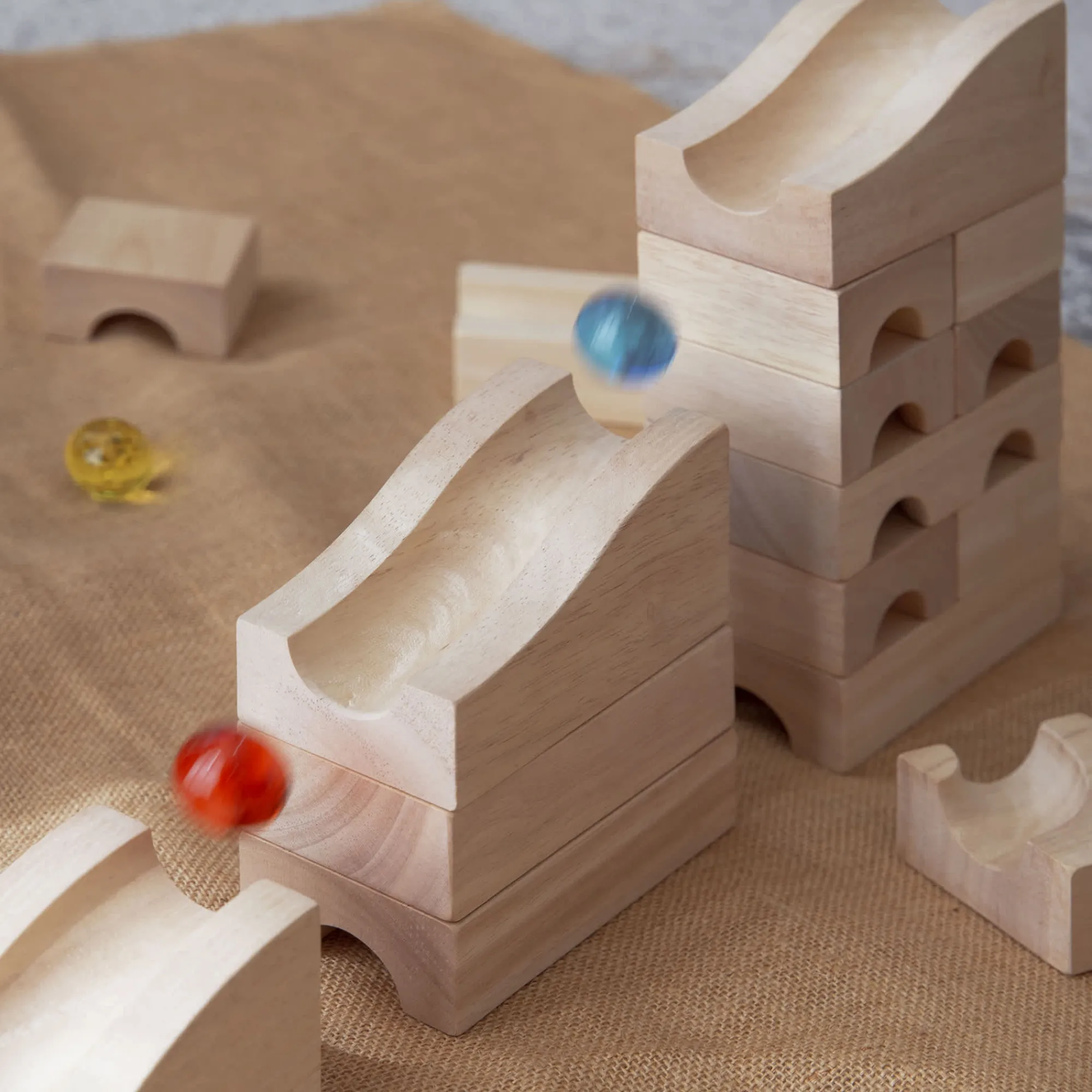 Guidecraft Unit Block Marble Run - 40 pc. set* Block Play|Wooden Toys