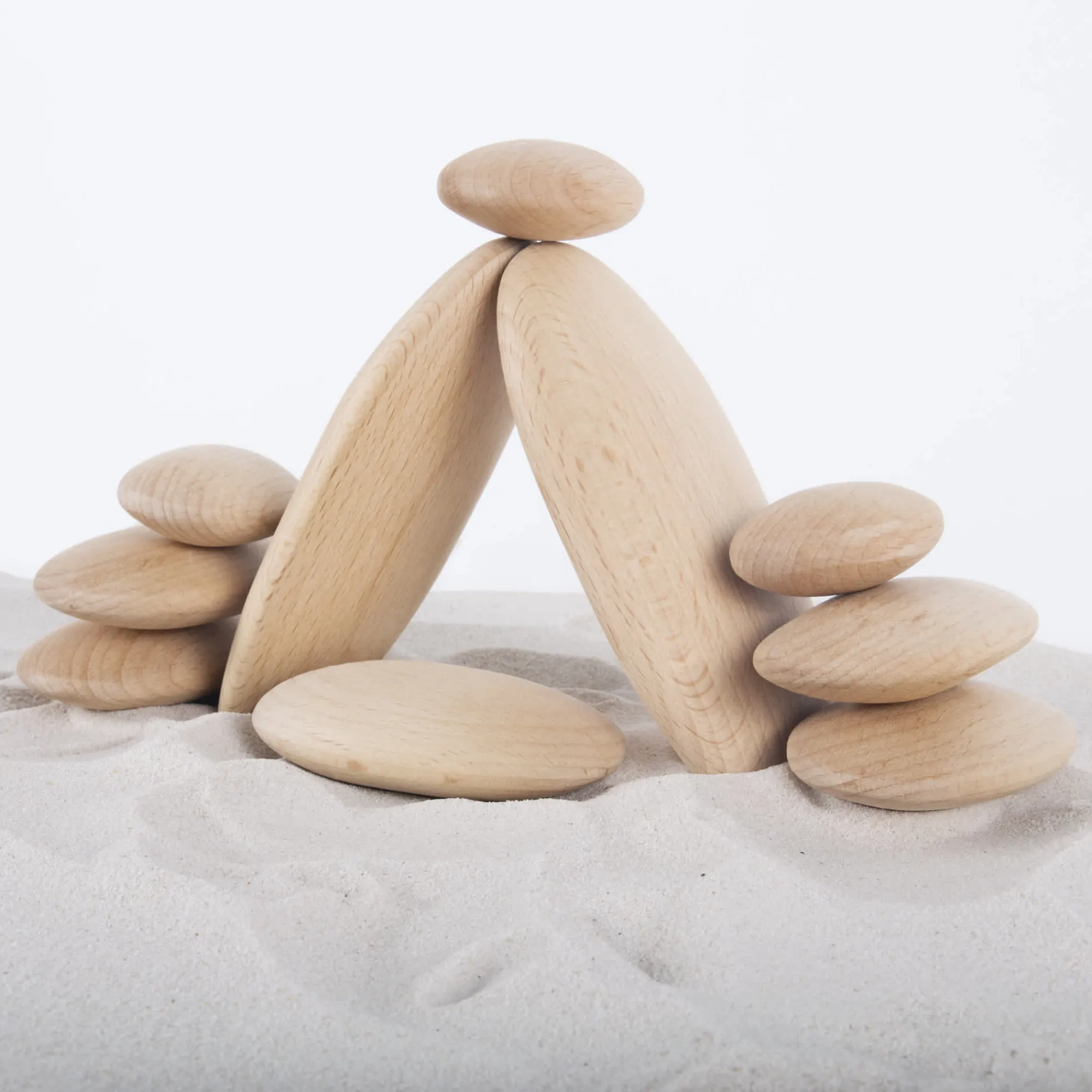Guidecraft Wood Stackers - River Stones* Block Play|Wooden Toys