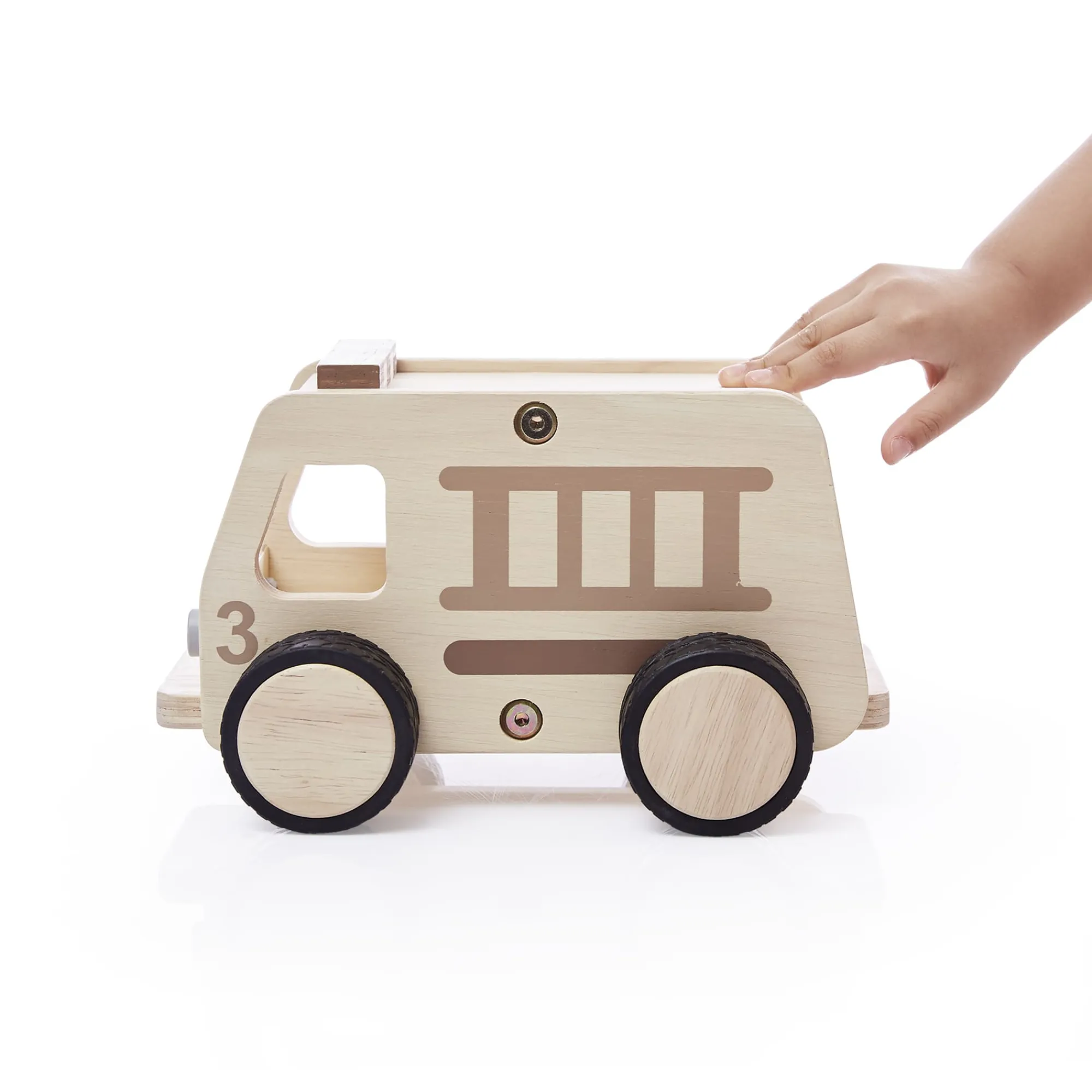 Guidecraft Wooden Fire Truck* Block Play|Toy Vehicles