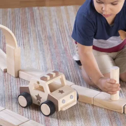 Guidecraft Wooden Police Car* Block Play|Toy Vehicles